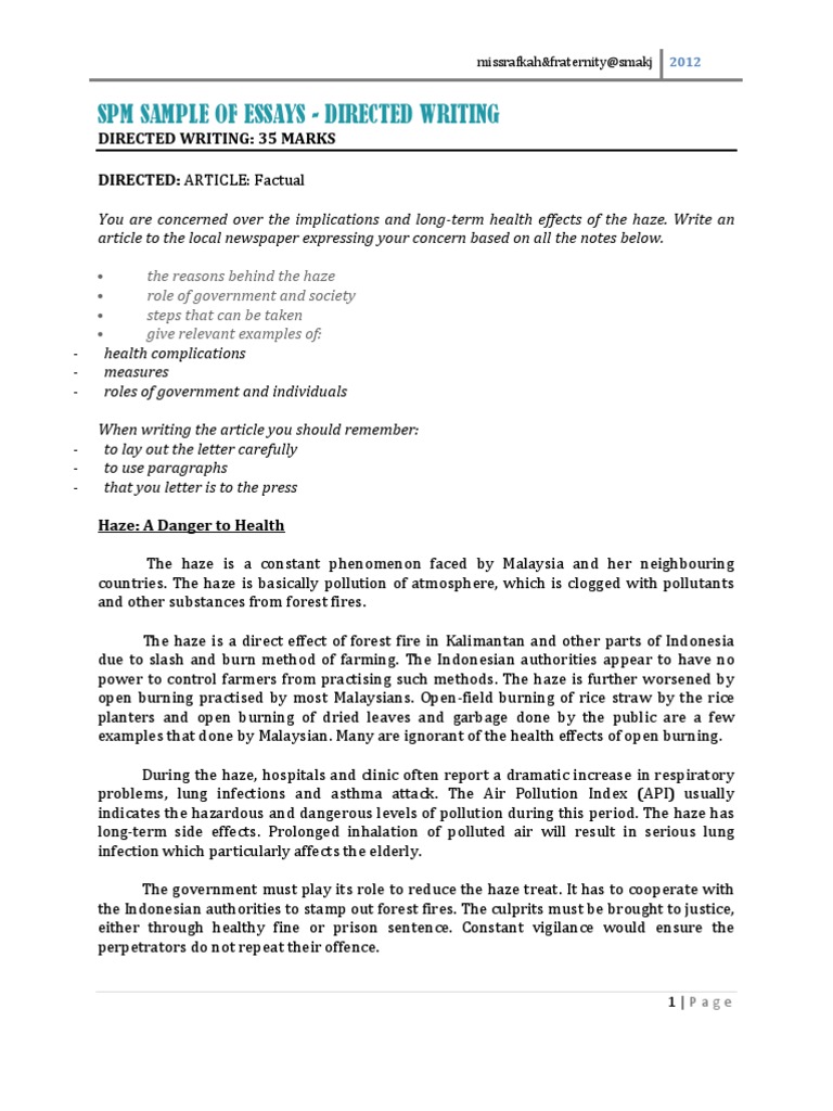 spm english directed writing article format on word what is continuous write up in english